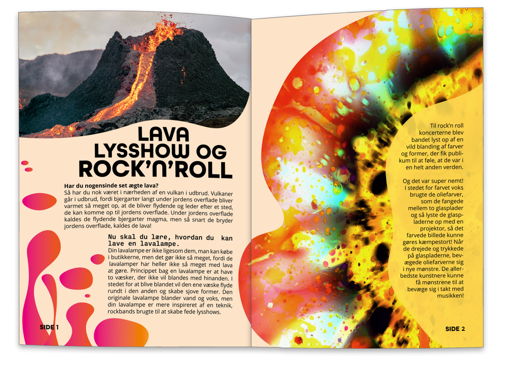 Lava, lysshow og Rock'n'roll. Se et udkast af lavalampen magsin her.